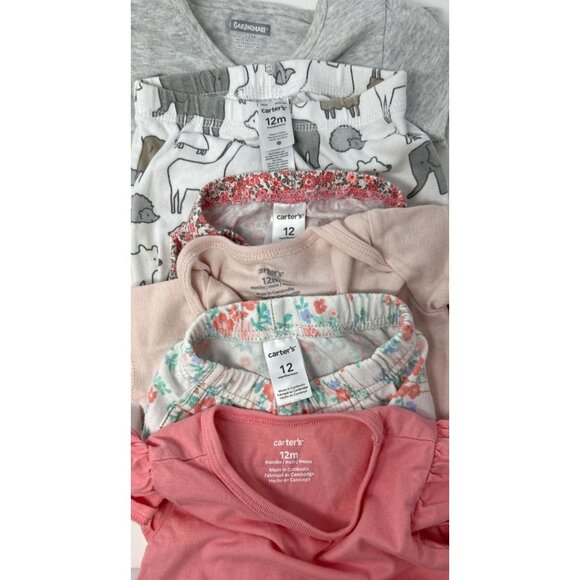 Baby Girl's - 3 Outfits - 3‎ Leggings, 2 Shirts, and 1 Body Suit - Size 12 Month - Picture 8 of 8